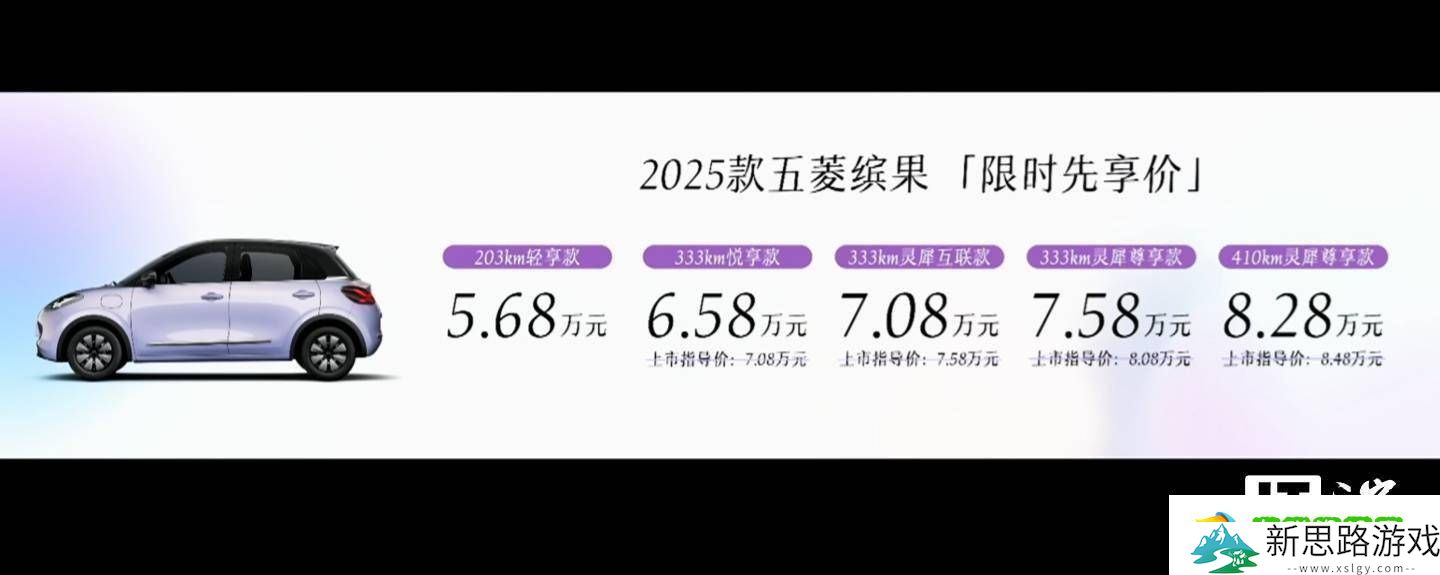 2025款五菱缤果上市-芋泥紫配色抢眼-起售价5.68万元配置全面升级！