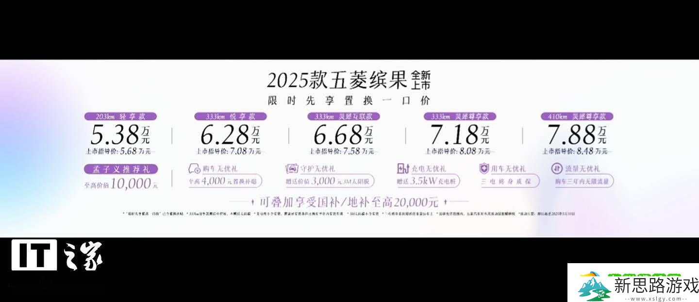 2025款五菱缤果上市-芋泥紫配色抢眼-起售价5.68万元配置全面升级！