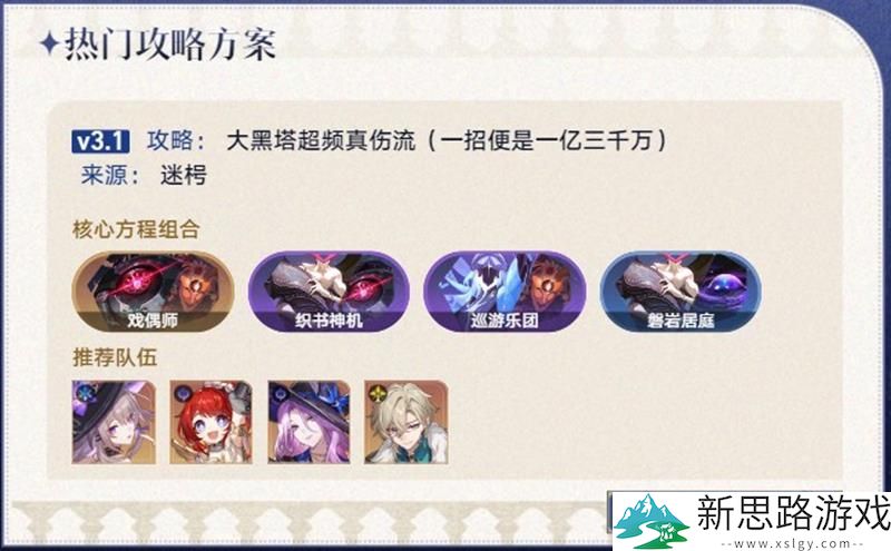 崩坏星穹铁道差分宇宙千面英雄：戏偶师方程的最佳玩法解析